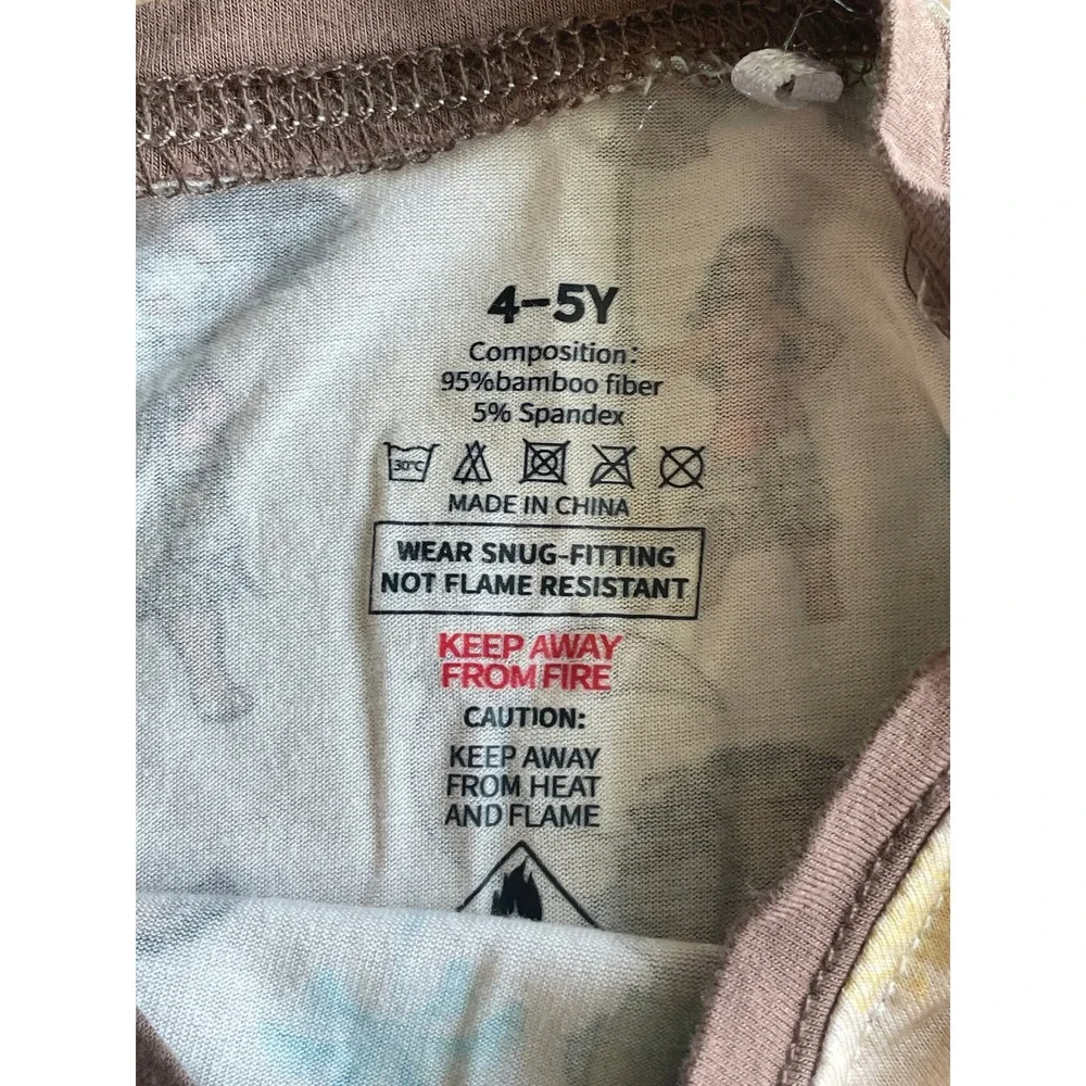 Moana Bamboo Long Sleeve Pants Kids PJs Pajamas - Size 4-5Y